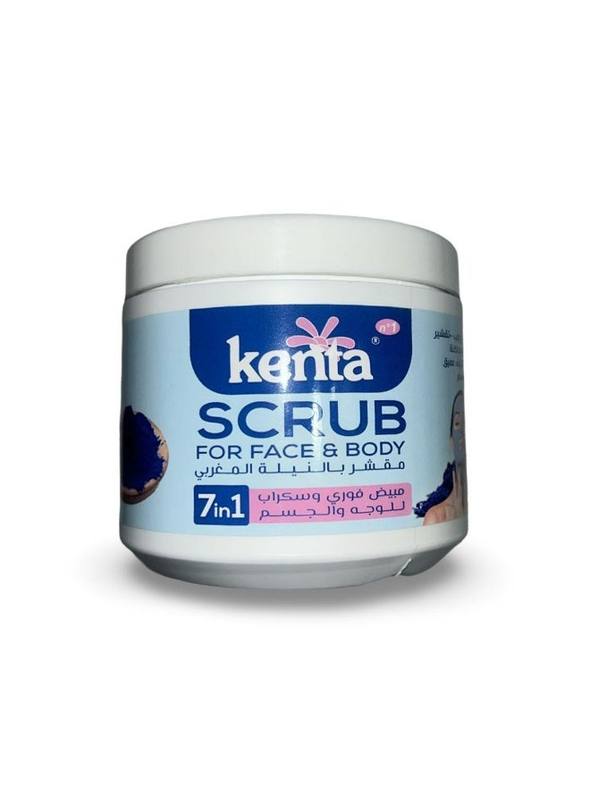 مقشر للوجه والجسم برائحة النيلة المغربية ٥٠٠ مل